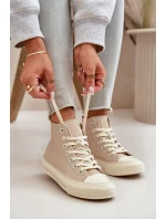 Dámské Tenisky Z Eko Kůže Béžové Big Star OO274934 Dámské Tenisky Z Eko Kůže Béžové Big Star OO274934