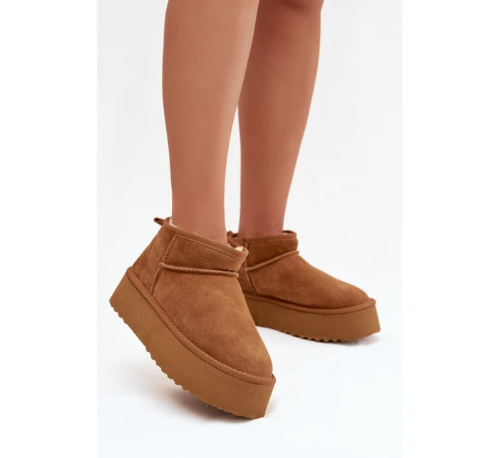 Dámské sněhule z přírodního semiše Camel model 21821905 - Boto