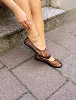 Větrané Gumené Baleríny Ploché Hnědé Bonnita
