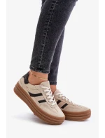 Zazoo N1176 Semišové Tenisky Na Platformě Béžové Zazoo N1176 Semišové Tenisky Na Platformě Béžové