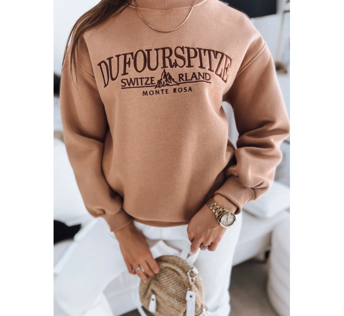 Dámská oversize mikina MONTE ROSA camel FashionStreet BY1159