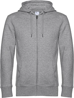 B&C KING Zipped Hood_° Pánská mikina s kapucí 01.U03K heather grey