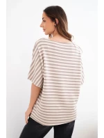 Dámská bavlněná proužkovaná halenka s krátkým rukávem fango