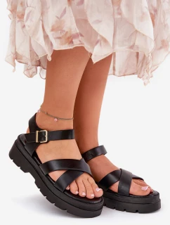 Dámské Sandály Na Platformě Z Eko Kůže Černé model 21688473 - Boto