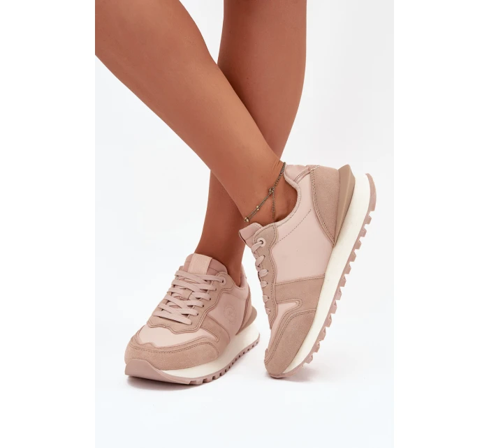 Dámské Kožené Tenisky Big Star OO274521 HI-POLY SYSTEM Nude Dámské Kožené Tenisky Big Star OO274521 HI-POLY SYSTEM Nude