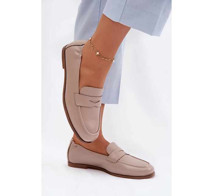 Mokasíny z přírodní kůže Vinceza Béžové Mokasíny z přírodní kůže Vinceza Béžové