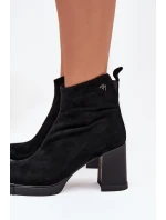 Dámské botky Vinceza – na sloupkovém podpatku, černé