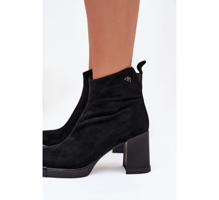 Dámské botky Vinceza – na sloupkovém podpatku, černé