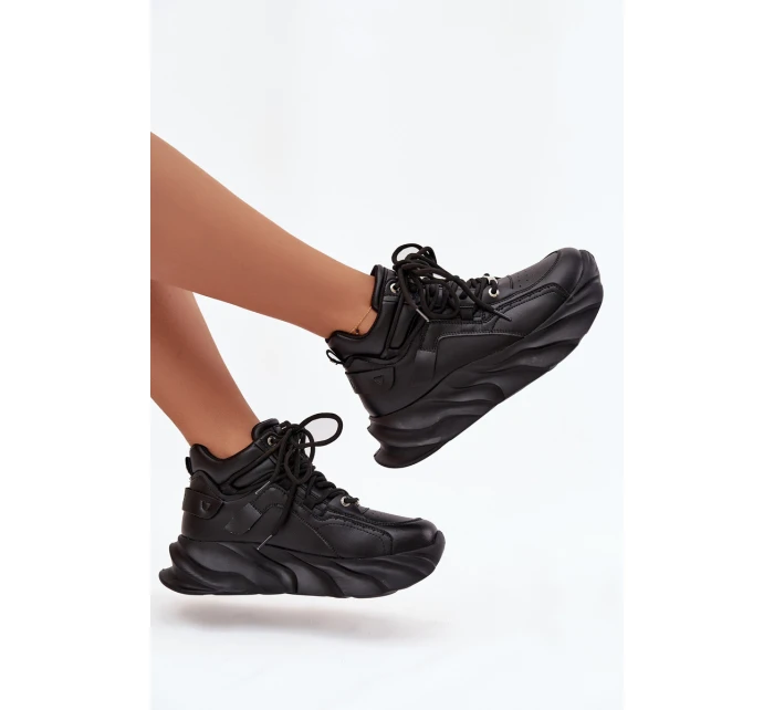 Dámské tenisky z přírodní kůže GOE – černé Dámské tenisky z přírodní kůže GOE – černé