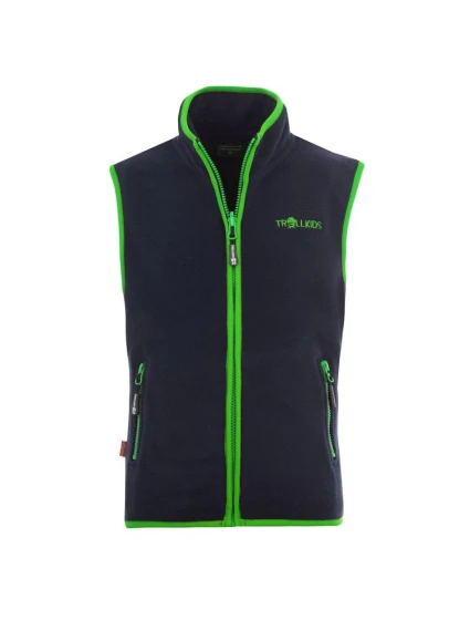 Kids Vest green dětská fleecová vesta pro chlapce/dívky model 21350160 - Trollkids