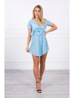 Modré puntíkované šaty