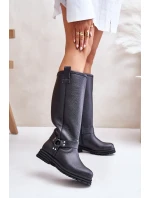 Kožené dámské holínky nad kolena černé Lewski 3615 Kožené dámské holínky nad kolena černé Lewski 3615