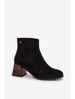 Kožené semišové dámské na podpatku  Černé model 21714671 - Maciejka