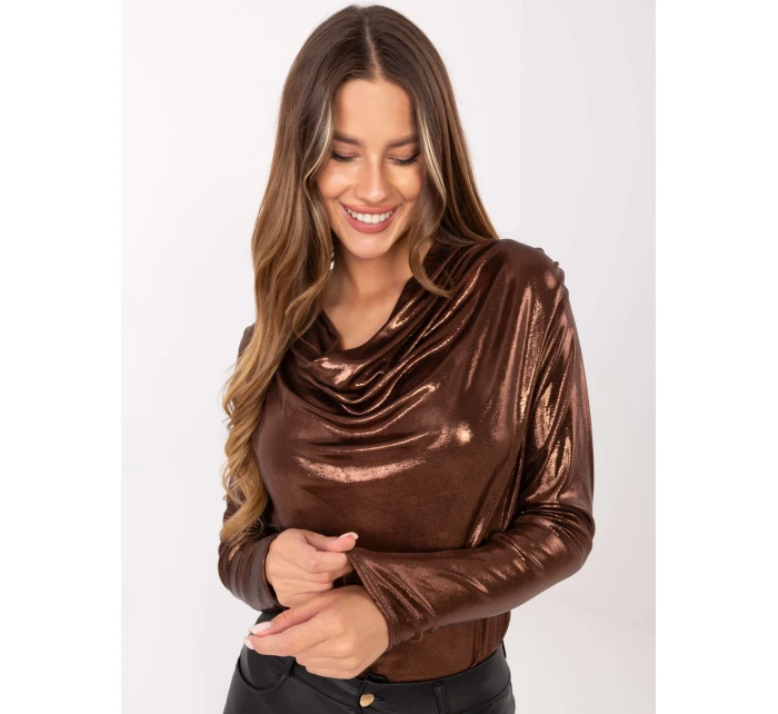 Bluzka DHJ BZ model 21441234 brązowy - FPrice Bluzka DHJ BZ model 21441234 brązowy - FPrice