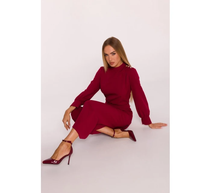 M879 Kombinéza se stojáčkem - bordó M879 Kombinéza se stojáčkem - bordó