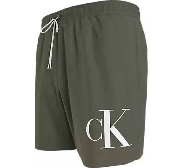 Pánské plavky MEDIUM DRAWSTRING KM0KM01003 LDY olivově zelené - Calvin Klein Pánské plavky MEDIUM DRAWSTRING KM0KM01003 LDY olivově zelené - Calvin Klein