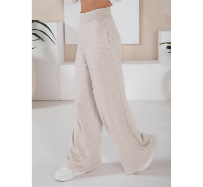Dámský komplet širokých kalhot a mikiny MINALIA beige FashionStreet AY0917