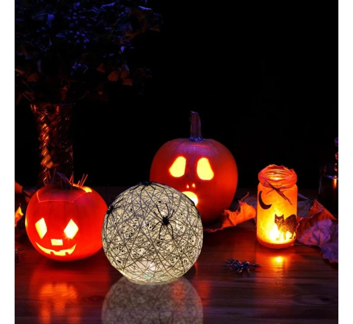 DEKORATIVNÍ KOULE VEDLA PAVOUK LAMPA 15CM HALLOWEEN BÍLÁ DEKORATIVNÍ KOULE VEDLA PAVOUK LAMPA 15CM HALLOWEEN BÍLÁ