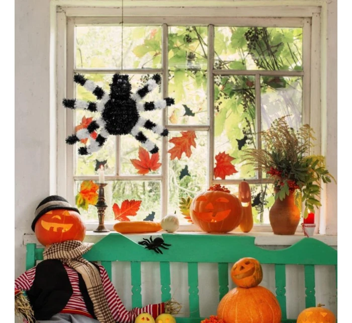 DEKORATIVNÍ FIGURKA HALLOWEENSKÝ PAVOUK BÍLÁ