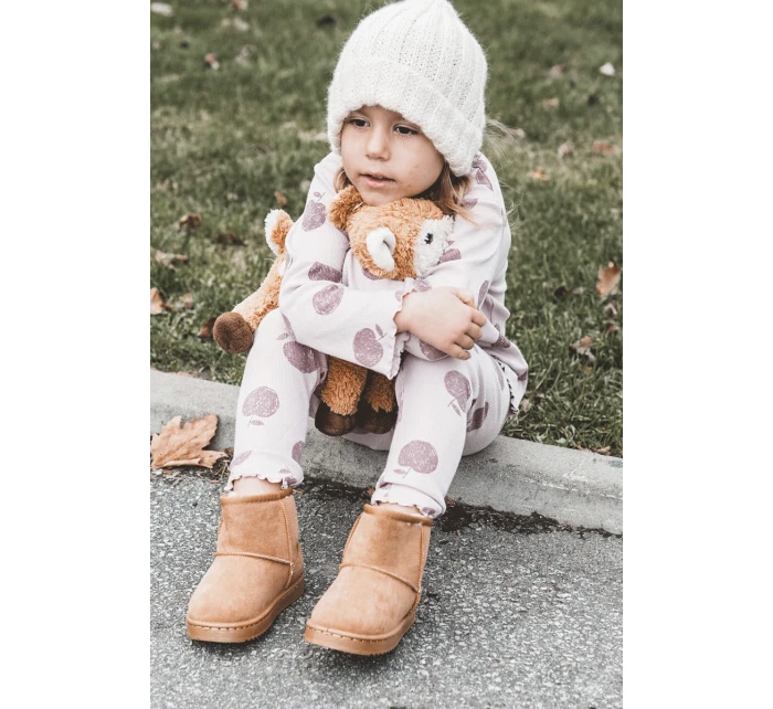 Dětské Teplé Sněhule Semišové Velbloud Gooby Dětské Teplé Sněhule Semišové Velbloud Gooby