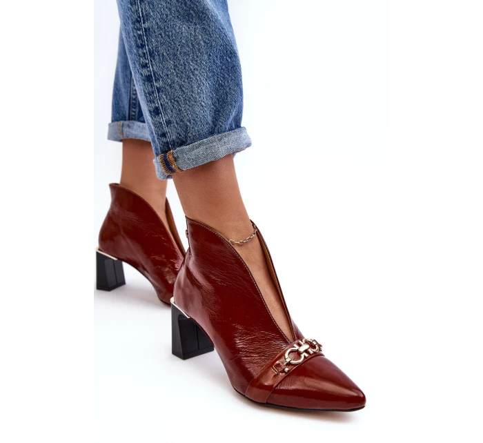 Kožené Boty Na  Hnědé model 21636031 - Maciejka