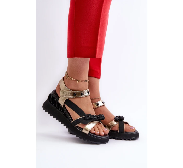 Dámské Sandály S Mašlí D&A model 21660371 Zlaté - S.Barski