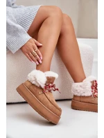 Nízké Dámské Sněhule Na Platformě S Kožíškem Camel model 21679266 - Boto Nízké Dámské Sněhule Na Platformě S Kožíškem Camel model 21679266 - Boto