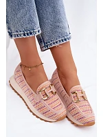 Slip On tenisky se zlatým detailem model 22125447 růžové - Goe