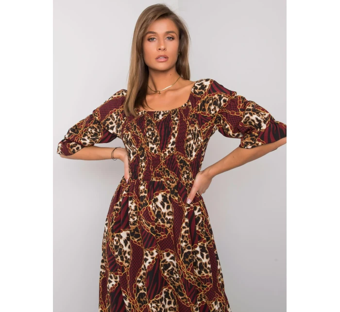 Šaty DHJ SK 13965.71P kaštanová