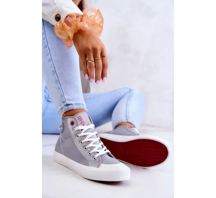 Dámské vysoké tenisky Cross Jeans JJ2R4057C šedá Dámské vysoké tenisky Cross Jeans JJ2R4057C šedá