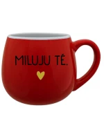 MILUJU TĚ. - červený keramický hrníček 300 ml MILUJU TĚ. - červený keramický hrníček 300 ml