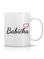 BABIČKA - klasický bílý keramický hrníček 300 ml