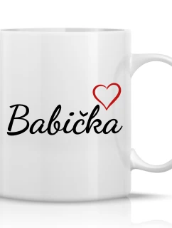 BABIČKA - klasický bílý keramický hrníček 300 ml