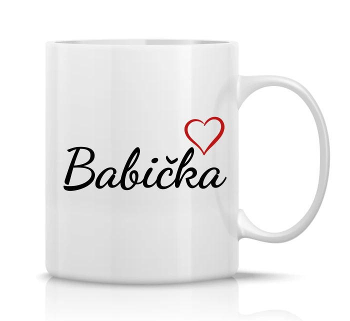 BABIČKA - klasický bílý keramický hrníček 300 ml