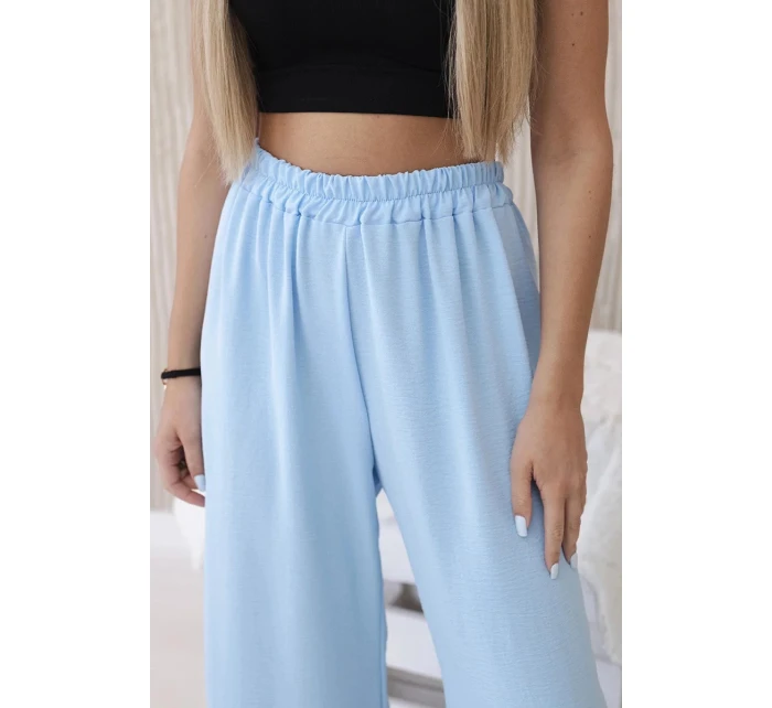Dámské široké kalhoty 29400 Světle modrá - K-Fashion Dámské široké kalhoty 29400 Světle modrá - K-Fashion