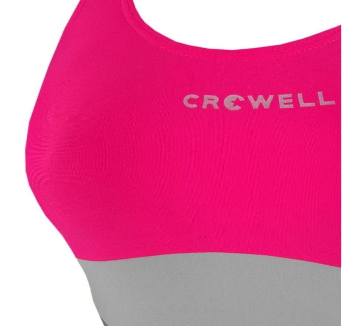 Dámské jednodílné plavky Katie Tmavě růžová s šedou - Crowell