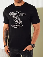 Pánské bavlněné tričko s potiskem černé FashionStreet RX5363