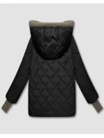 Černá dámská bunda s vsadkami model 21322564 - S'WEST Černá dámská bunda s vsadkami model 21322564 - S'WEST