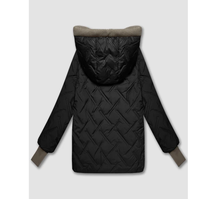 Černá dámská bunda s vsadkami model 21322564 - S'WEST Černá dámská bunda s vsadkami model 21322564 - S'WEST