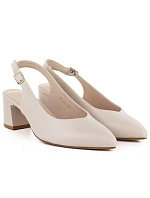 Dámské lodičky s páskem béžové Sergio model 22099428 - LEONE Dámské lodičky s páskem béžové Sergio model 22099428 - LEONE