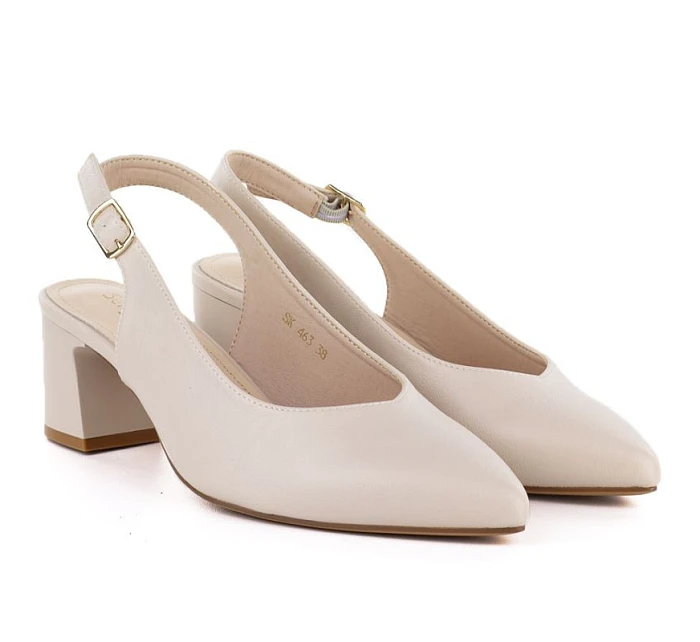 Dámské lodičky s páskem béžové Sergio model 22099428 - LEONE Dámské lodičky s páskem béžové Sergio model 22099428 - LEONE