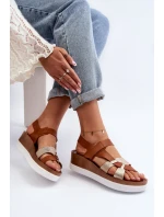 Zazoo 40397 Dámské Kožené Sandály na Platformě Hnědé