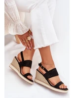 Dámské Sandály S Na Klínu Černé model 21704029 - Boto Dámské Sandály S Na Klínu Černé model 21704029 - Boto