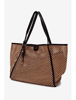 Velká světle hnědá pletená taška typu s přívěskem model 22111692 - Flora&Co