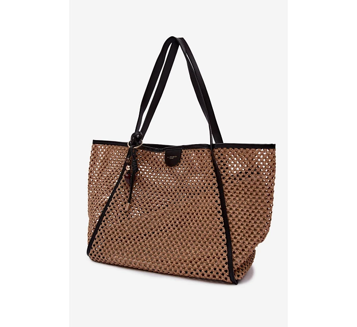 Velká světle hnědá pletená taška typu s přívěskem model 22111692 - Flora&Co