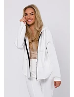 M761 Mikina s kapucí na zip a klokaní kapsou - barva ecru