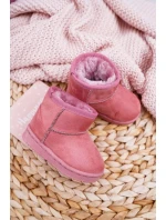 Dětské Teplé Sněhule Semišové Růžové Gooby Dětské Teplé Sněhule Semišové Růžové Gooby