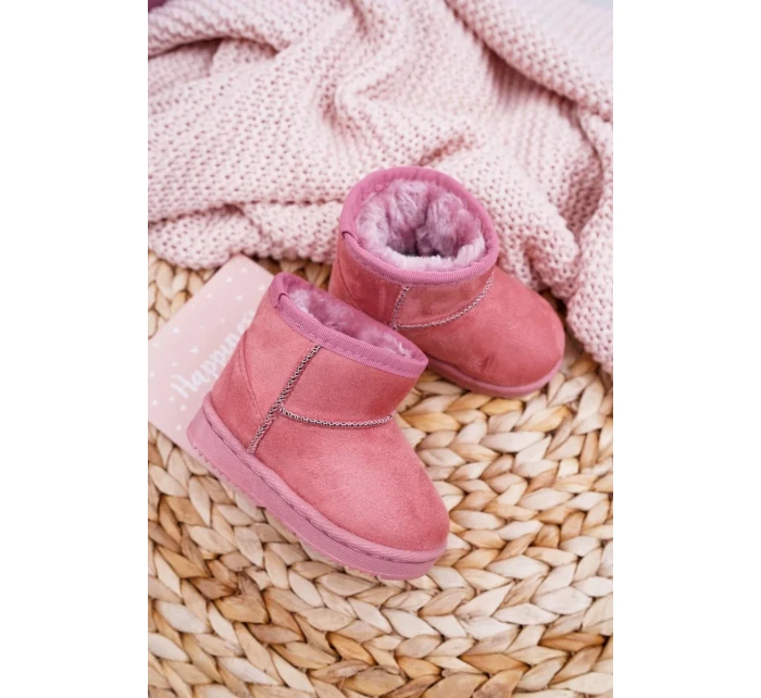 Dětské Teplé Sněhule Semišové Růžové Gooby Dětské Teplé Sněhule Semišové Růžové Gooby