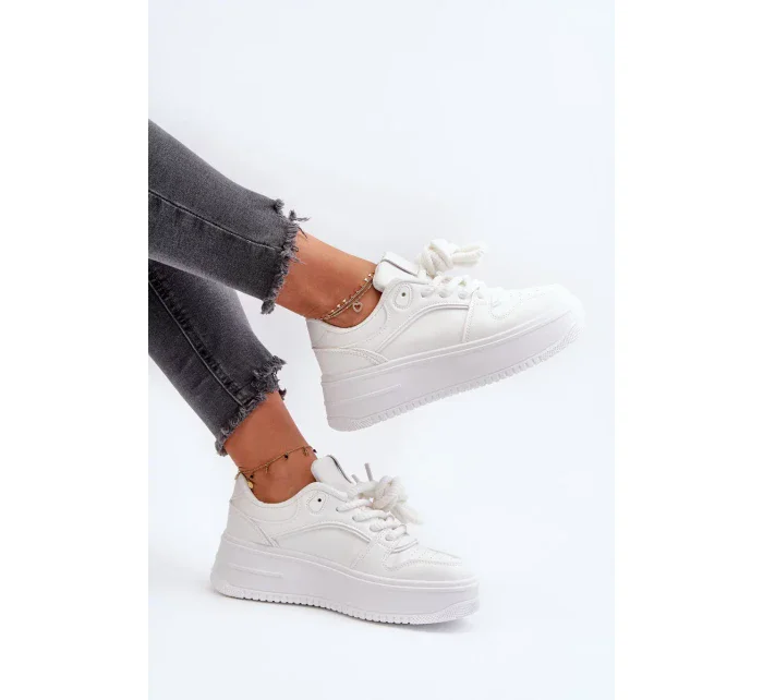 Dámské Tenisky na platformě Eco Leather White Vhisper Dámské Tenisky na platformě Eco Leather White Vhisper