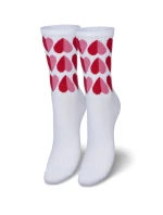 Dámské ponožky se srdíčky – bílé